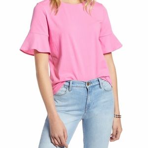 1901 – Flutter Sleeve Stretch Cotton Top